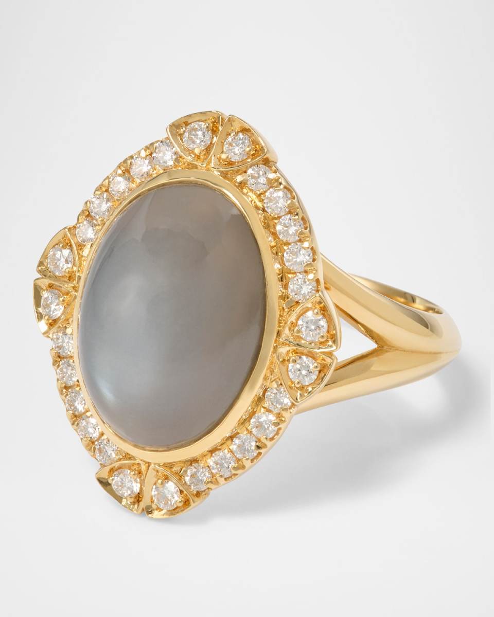 Lunara Grey Moonstone Cocktail Ring